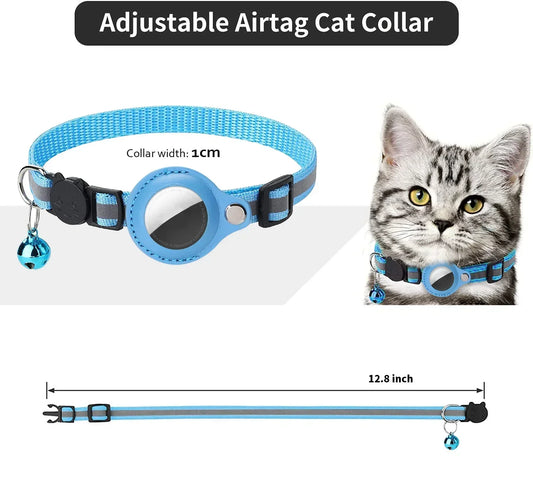 Collar antipérdida para gatos con rastreador GPS Airtag.