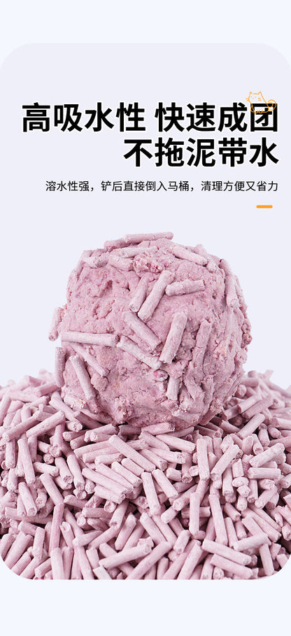 Arena de tofu de alta absorcion con un calido olor a lavanda