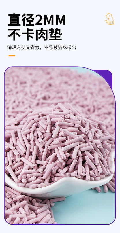 Arena de tofu de alta absorcion con un calido olor a lavanda