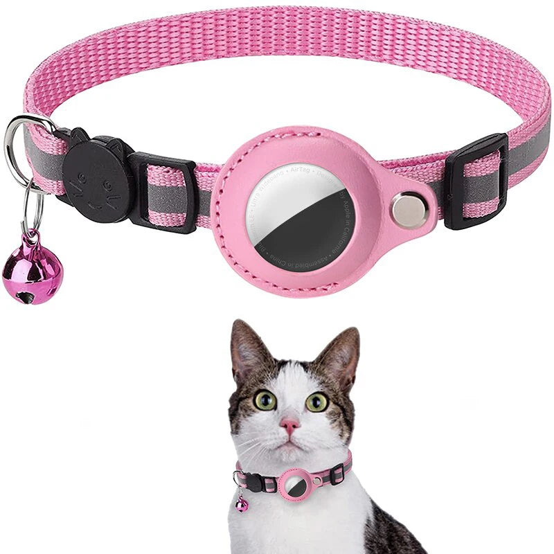 Collar antipérdida para gatos con rastreador GPS Airtag.