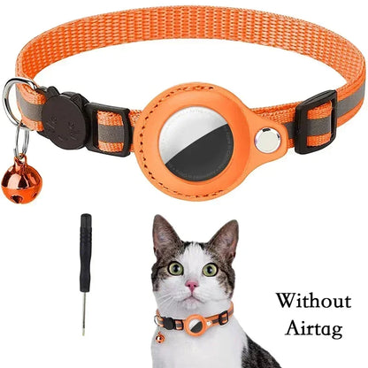 Collar antipérdida para gatos con rastreador GPS Airtag.