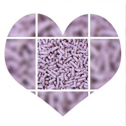 Arena de tofu de alta absorcion con un calido olor a lavanda