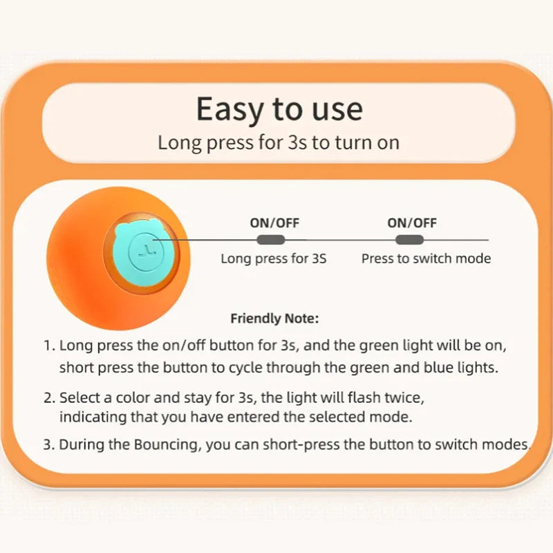 Juguete para gatos, pelota inteligente que rebota automaticamente