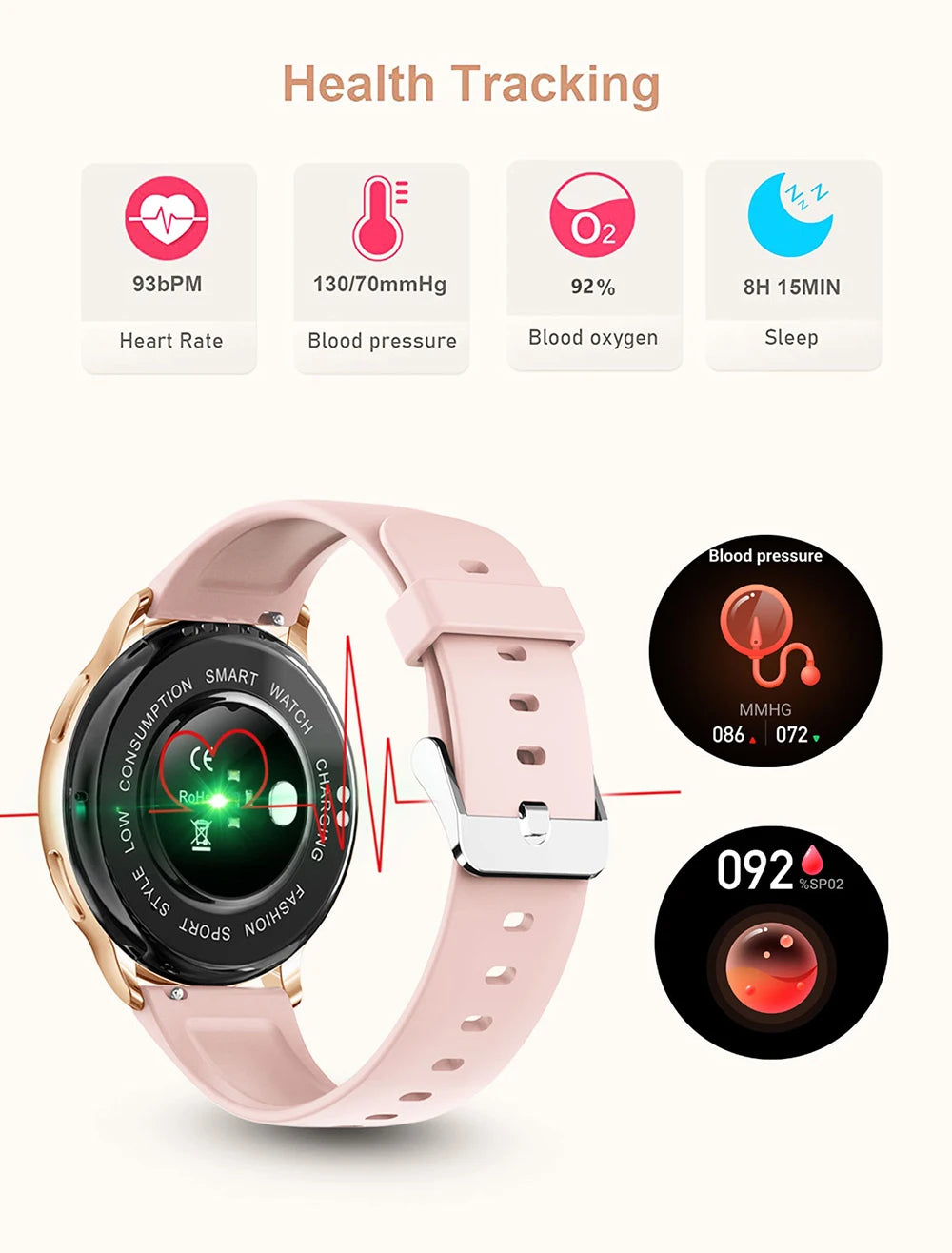 Reloj inteligente MEVADEN Y22, sport Fitness martwatch para Android IOS Y22