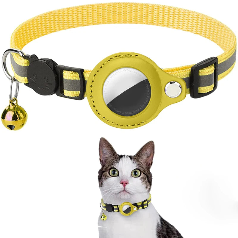Collar antipérdida para gatos con rastreador GPS Airtag.
