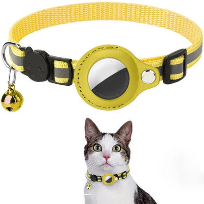 Collar antipérdida para gatos con rastreador GPS Airtag.