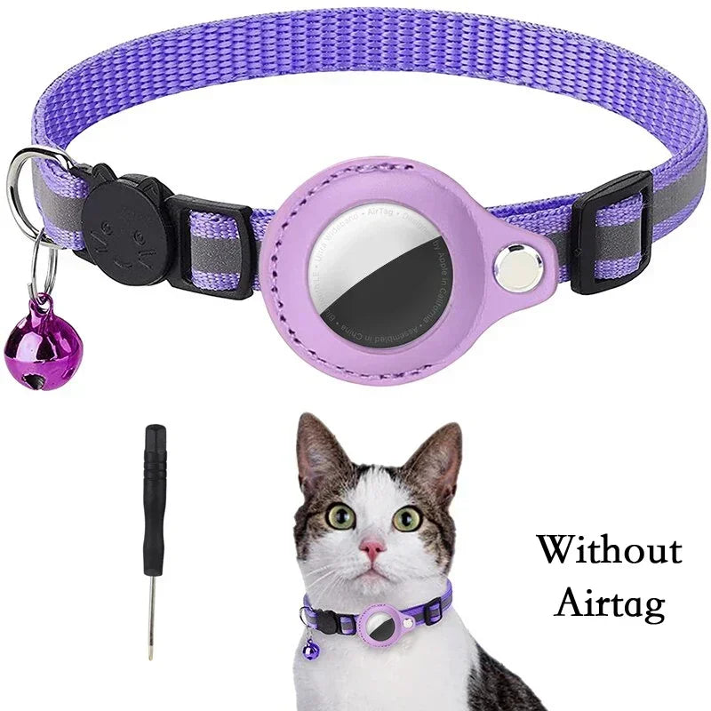 Collar antipérdida para gatos con rastreador GPS Airtag.