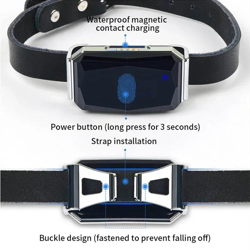 Collar para mascotas con rastreador GPS, impermeable, antipérdida, para perros y gatos, con seguimiento de huellas y localizador