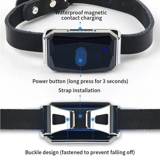 Collar para mascotas con rastreador GPS, impermeable, antipérdida, para perros y gatos, con seguimiento de huellas y localizador