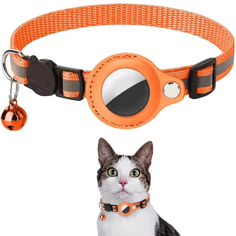 Collar antipérdida para gatos con rastreador GPS Airtag.