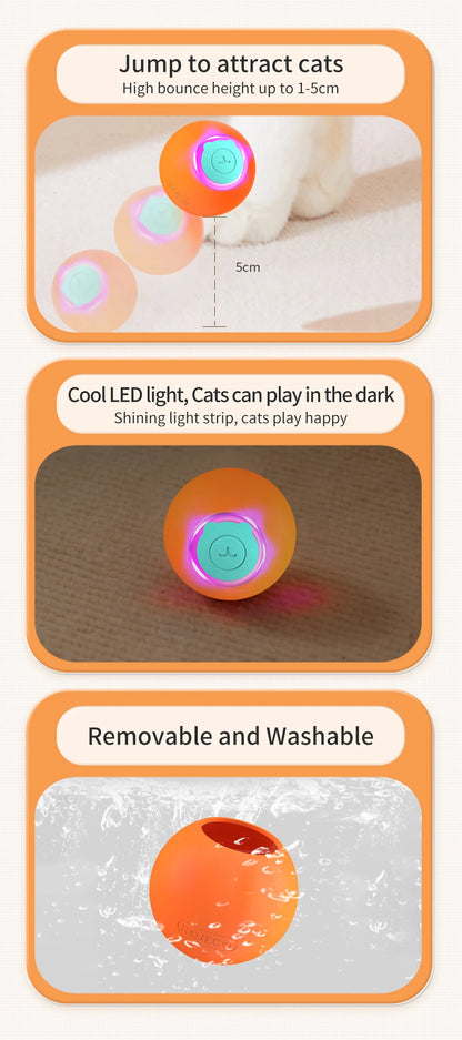 Juguete para gatos, pelota inteligente que rebota automaticamente