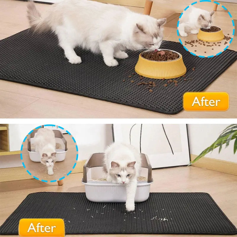 Alfombrilla impermeable de doble capa para arena de gatos