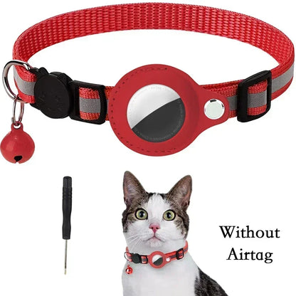 Collar antipérdida para gatos con rastreador GPS Airtag.