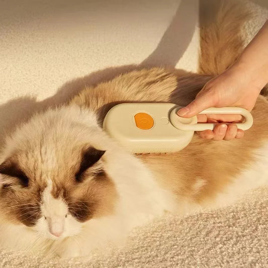 Cepillo eléctrico 3 en 1 para mascotas|Limpieza + Masaje + Vapor Anti-Encrespamiento