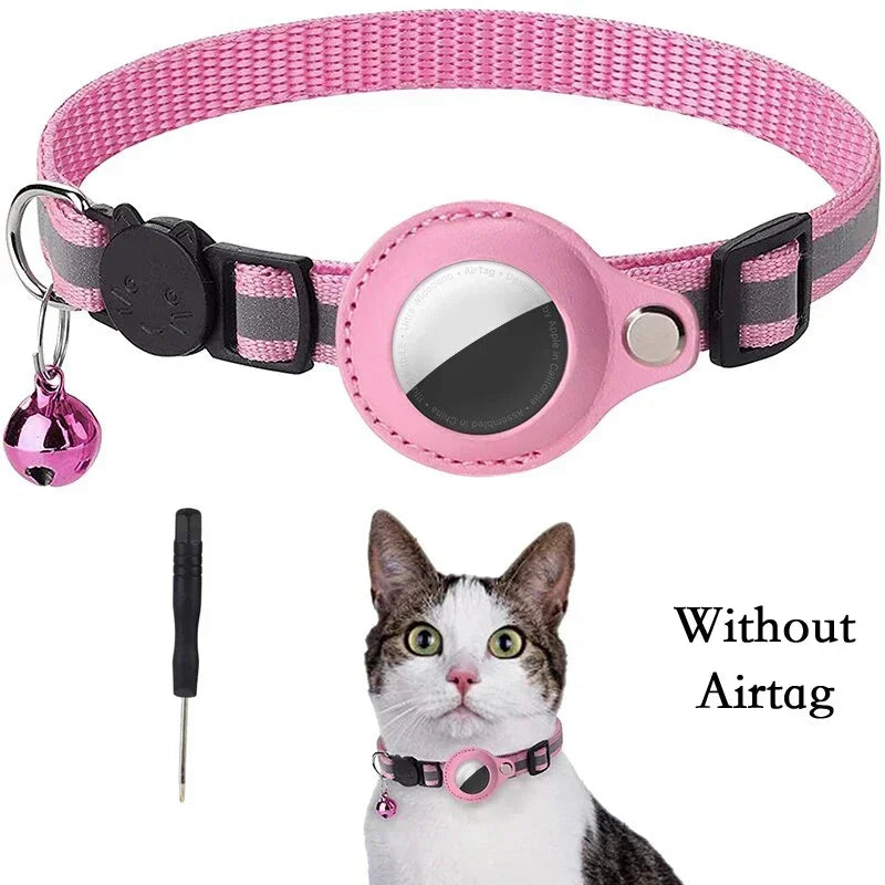 Collar antipérdida para gatos con rastreador GPS Airtag.