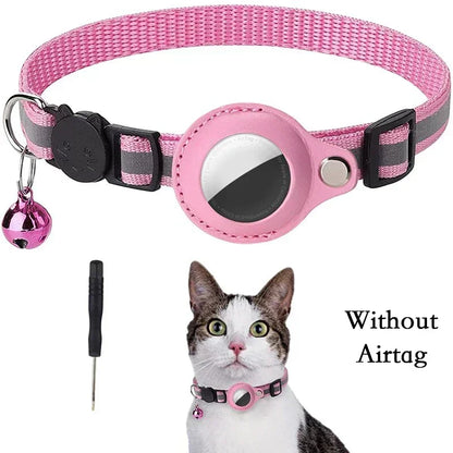 Collar antipérdida para gatos con rastreador GPS Airtag.