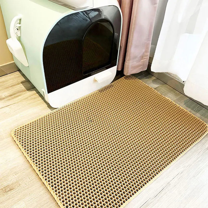 Alfombrilla impermeable de doble capa para arena de gatos