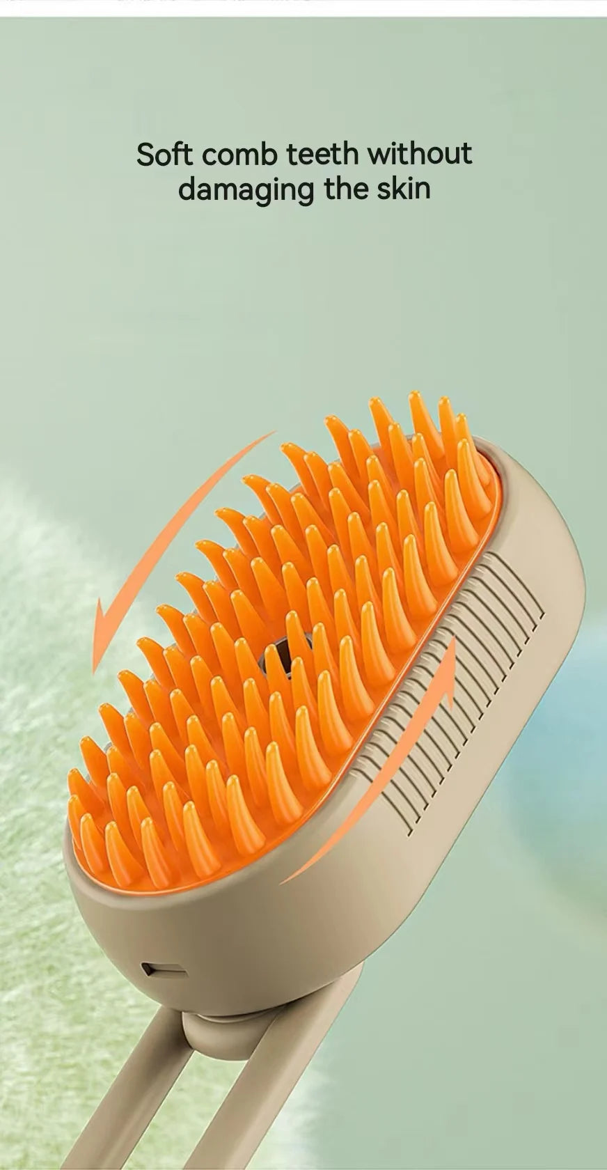 Cepillo eléctrico 3 en 1 para mascotas|Limpieza + Masaje + Vapor Anti-Encrespamiento