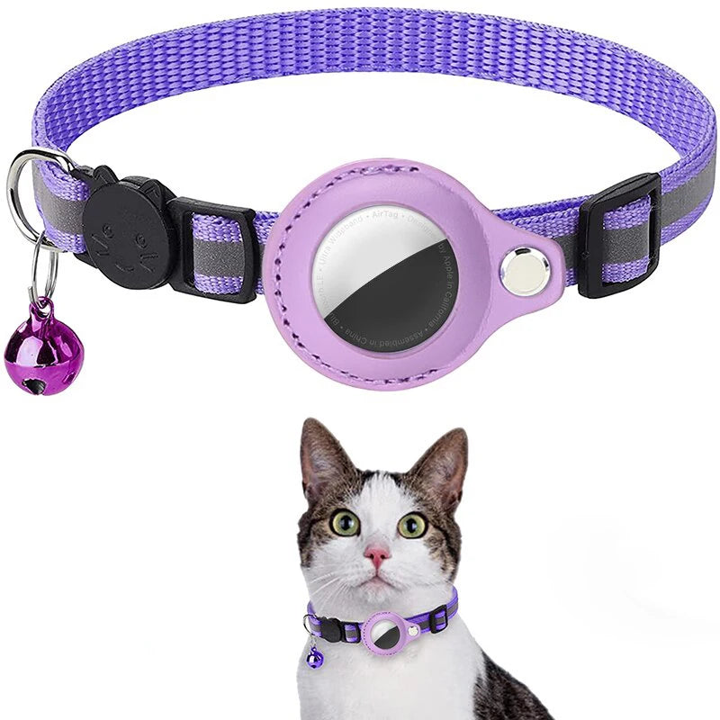 Collar antipérdida para gatos con rastreador GPS Airtag.