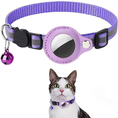 Collar antipérdida para gatos con rastreador GPS Airtag.
