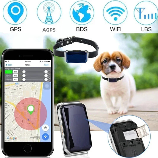 Collar para mascotas con rastreador GPS, impermeable, antipérdida, para perros y gatos, con seguimiento de huellas y localizador