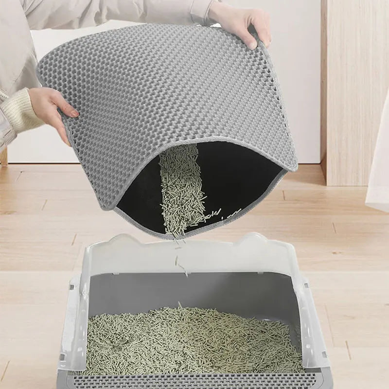 Alfombrilla impermeable de doble capa para arena de gatos
