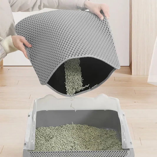 Alfombrilla impermeable de doble capa para arena de gatos